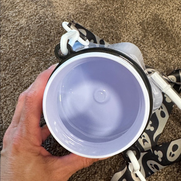 Bioworld Mickey Mouse white ghost water bottle cup with straw new - Picture 4 of 4